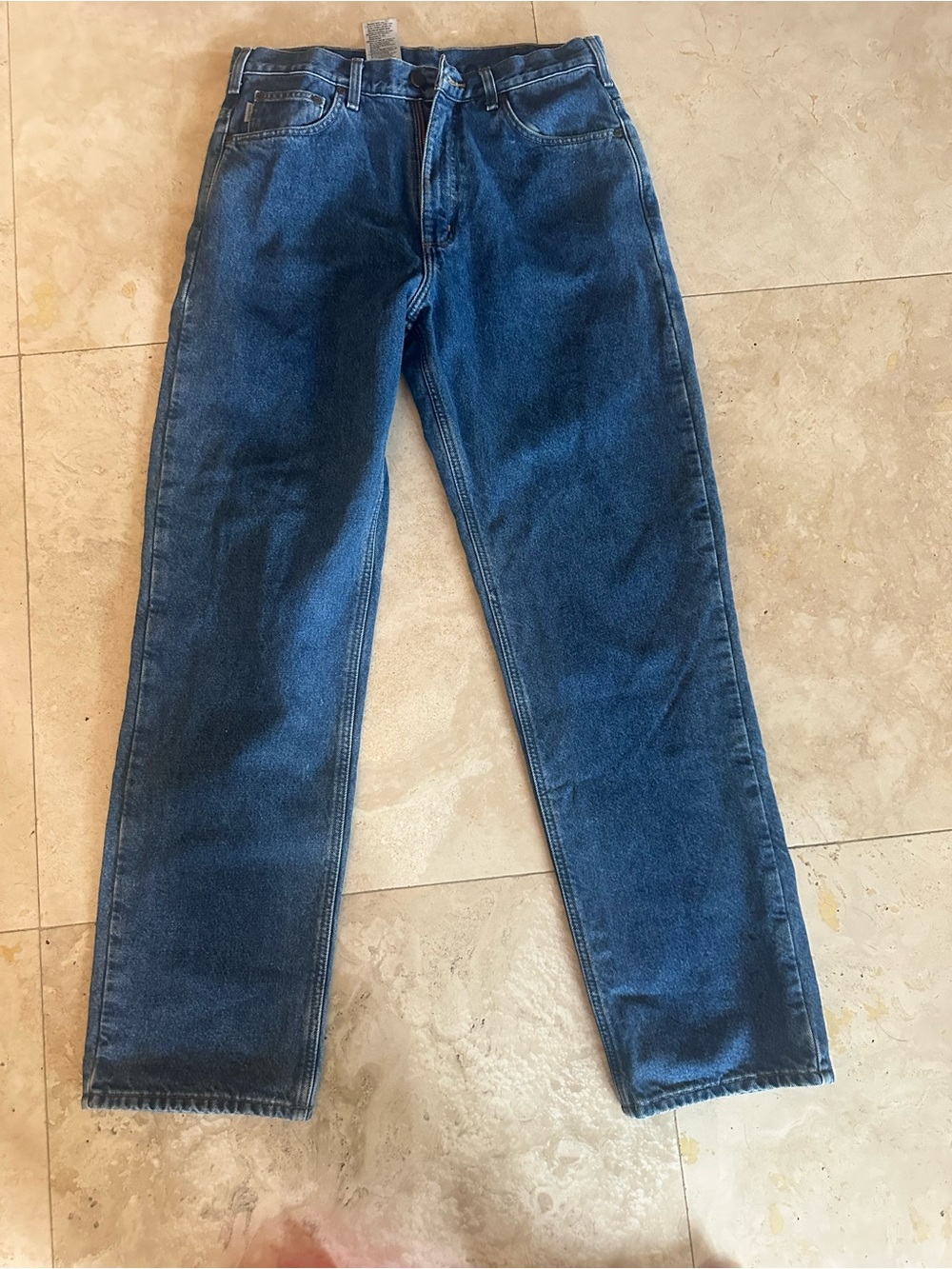 Carhartt Men's Straight Jeans in Dark Blue Denim